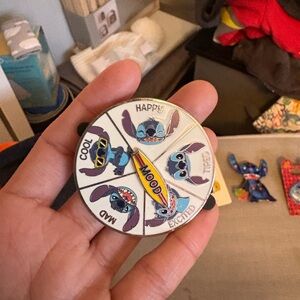 Disney Stitch Mood Spinner Pin with Blue and Purple